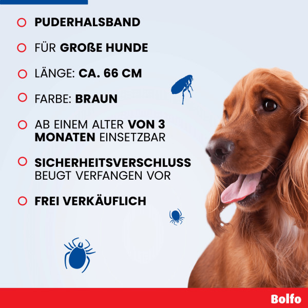 BOLFO Flohschutzband braun f.große Hunde