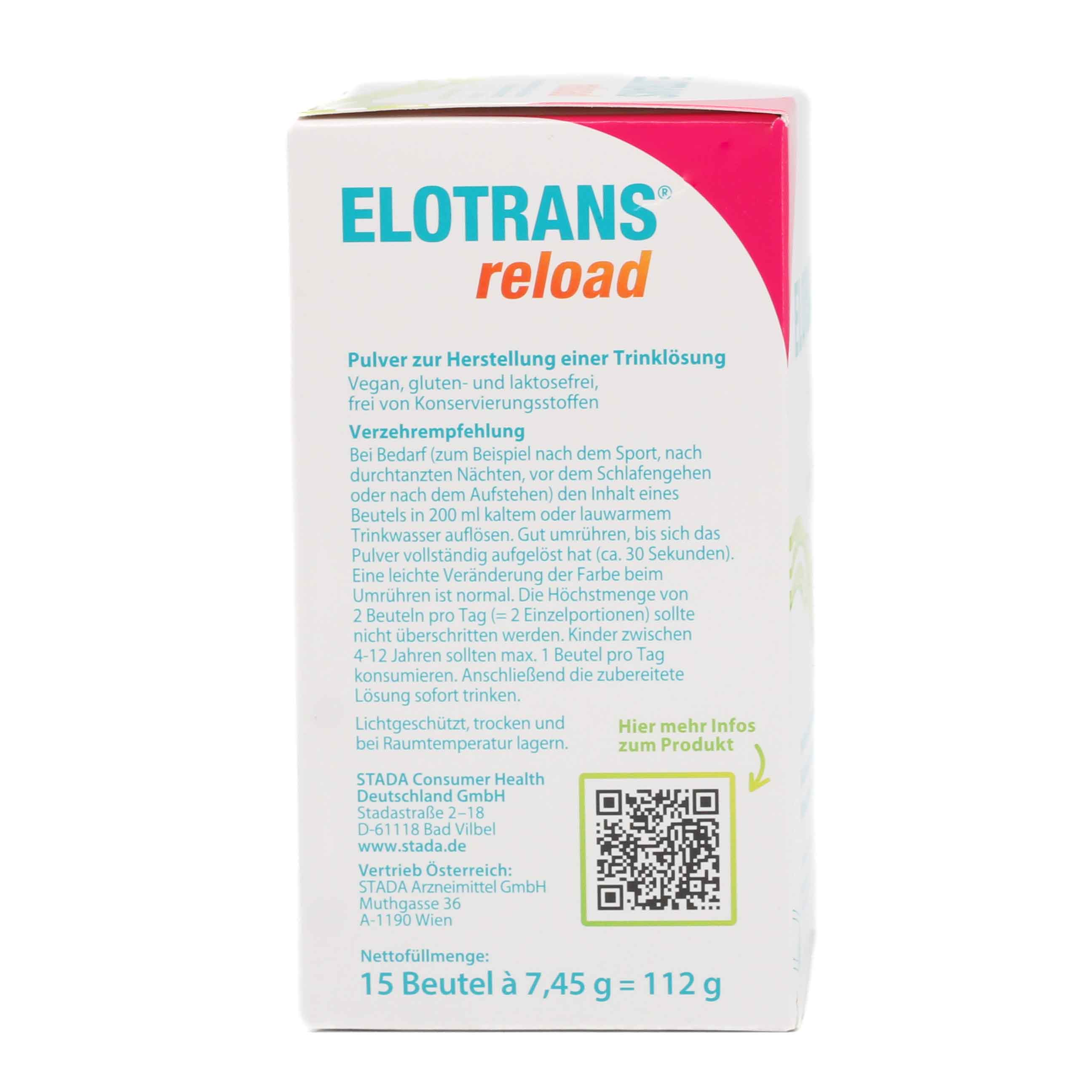 ELOTRANS reload Elektrolyt-Pulver Apfel Btl.