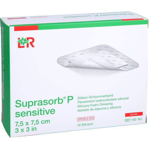 SUPRASORB P sensitive PU-Schaumv.border 7,5x7,5cm