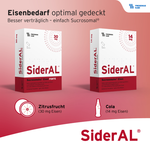 SiderAL® Eisen Forte 30mg Zitrus bei erhöhtem Eisenbedarf