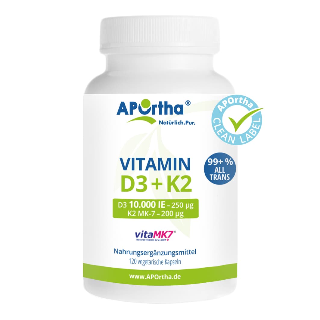 APORTHA Vitamin D3 10.000 I.E. 250μg+K2 MK7 200μg