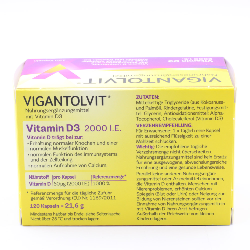 Vitamin D3 VIGANTOLVIT 2000 I.E. Vitamin D3 Weichkapseln