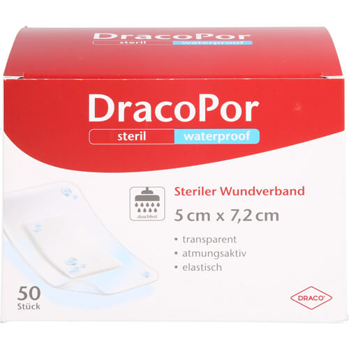 DRACOPOR waterproof Wundverband 5x7,2 cm steril