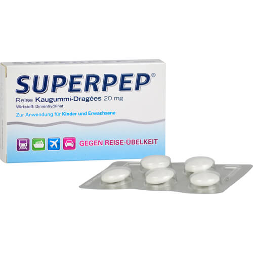 SUPERPEP Reise Kaugummi Dragees 20 mg