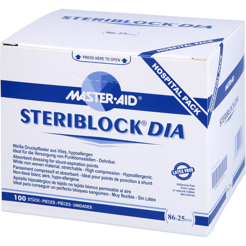STERIBLOCK DIA 25x86 mm Kompressionspfl.ster.weiß