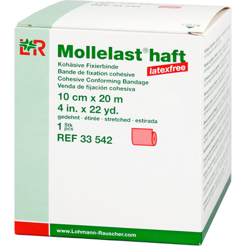 MOLLELAST haft Binden latexfrei 10 cmx20 m rot
