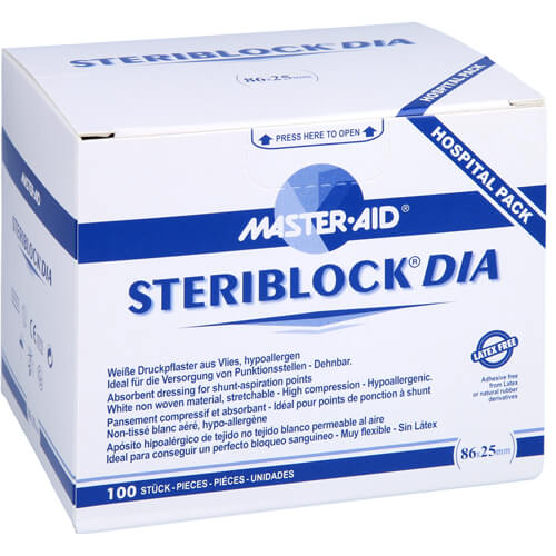 STERIBLOCK DIA 25x86 mm Kompressionspfl.ster.weiß