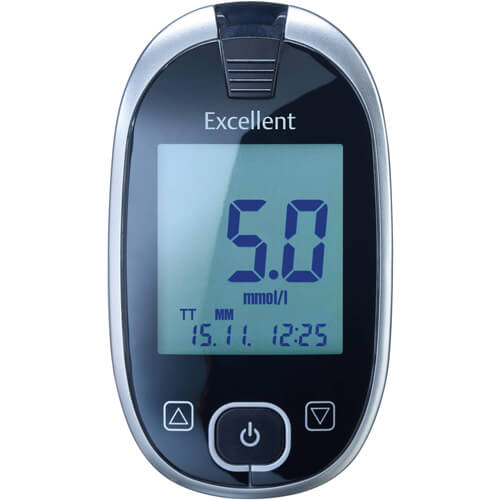 GLUCOCHECK Excellent Blutzuckermessger.Set mmol/l